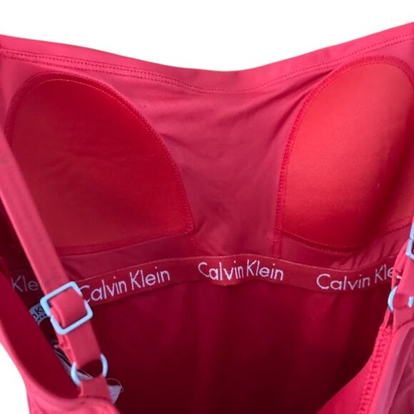 Calvin Klein One Piece Pleated Swimsuit with Tummy Control - Picture 4 of 7